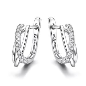 925 starling silver zircon crystal earrings